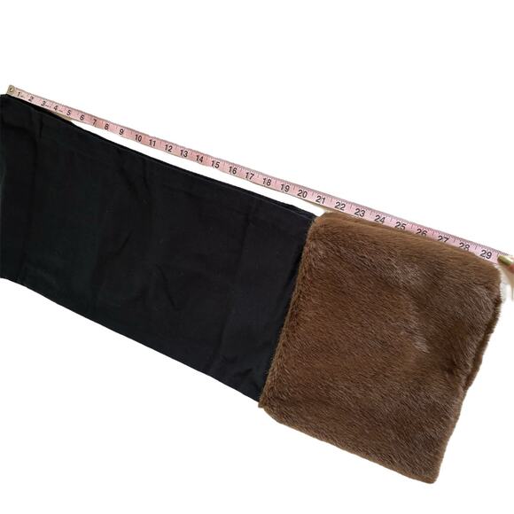 WeWoreWhat Revolve Retro Mobwife Faux Fur Straight Leg Black Jeans Size 25 NWT - Picture 8 of 10